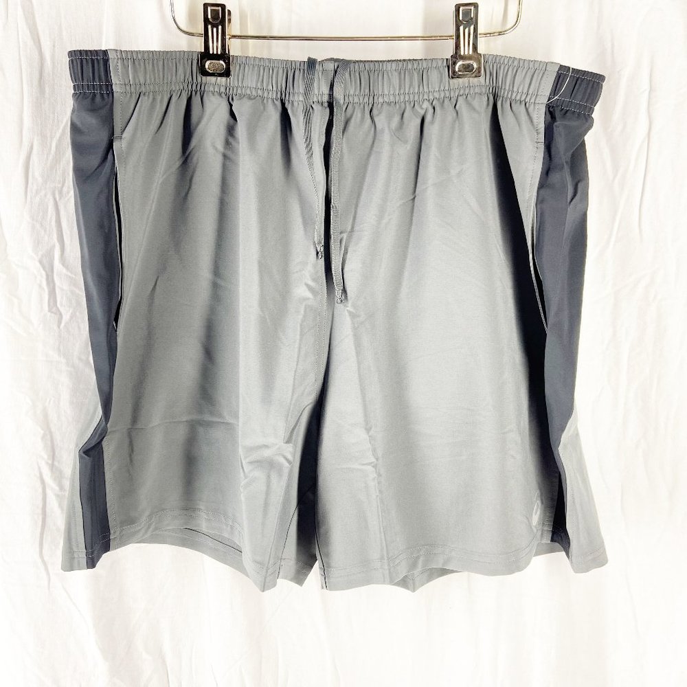 ASICS Mens Gray Lined 6" 2 in 1 Shorts With Pockets Size 2XL